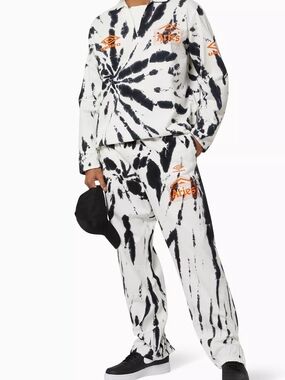 Aries x Umbro Black & White Tie-Dye Pants
